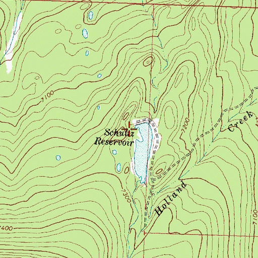 Topographic Map of Schultz Dam, MT