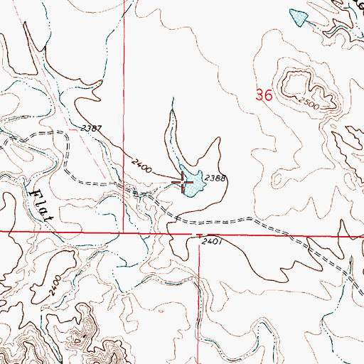 Topographic Map of Burgess Ranch Number 2 Dam, MT