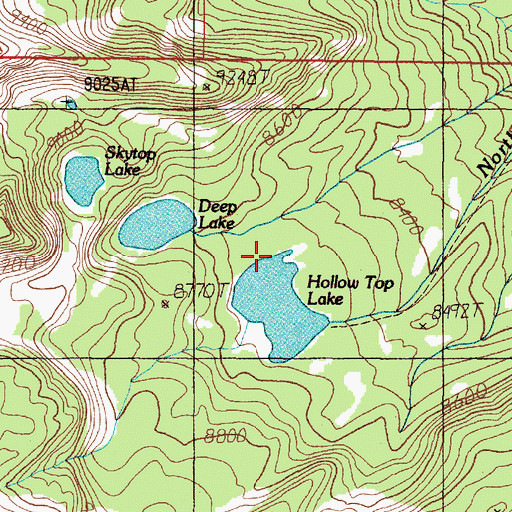 Topographic Map of Hollowtop Lake Dam, MT