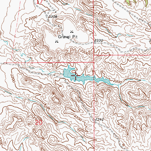 Topographic Map of Guelff Dam, MT