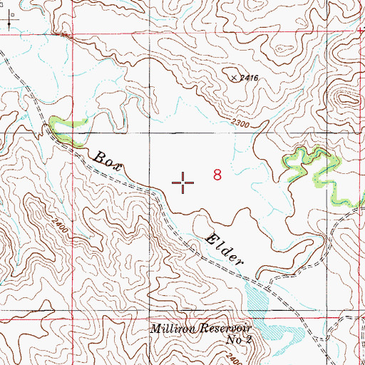 Topographic Map of Mill Iron Dam, MT