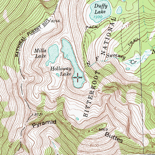 Topographic Map of Holloway Lake Dam, MT