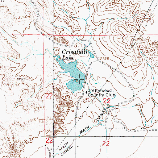 Topographic Map of Cottonwood Country Club Dam, MT