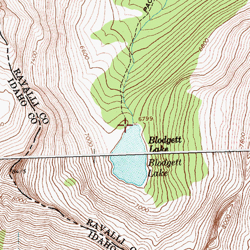 Topographic Map of Blodgett Lake Dam, MT