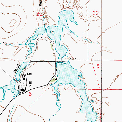 Topographic Map of Prairie Nest Ranch 4 Dam, MT