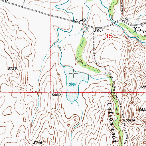 Topographic Map of Kiff Reservoir 2 Dam, MT