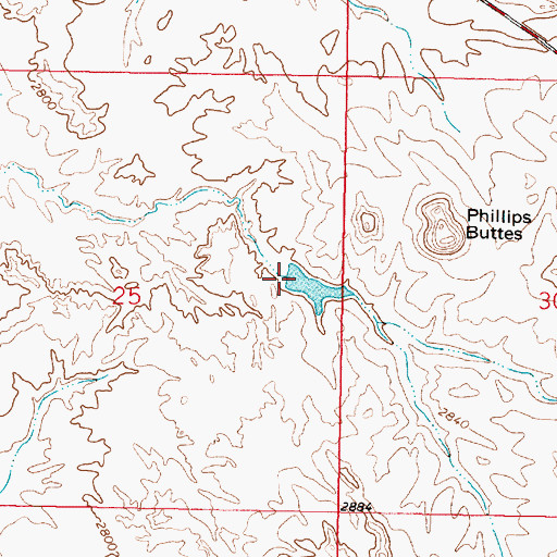 Topographic Map of Smith Ranch 6 Dam, MT