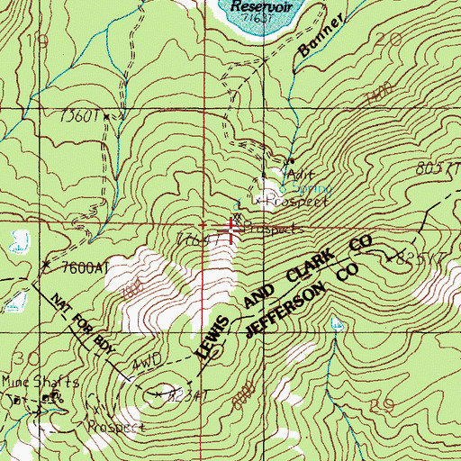 Topographic Map of Scott Reservoir Dam, MT