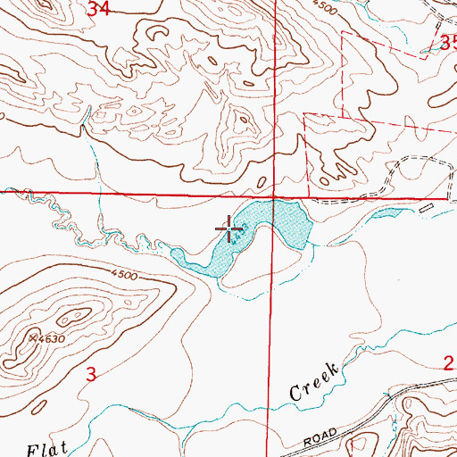 Topographic Map of Soap Creek Reservoir, MT