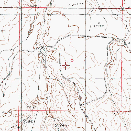 Topographic Map of Breitbach Number 3 Dam, MT