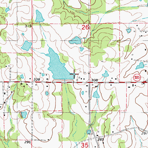 Topographic Map of Arkansas Noname Five Dam, AR