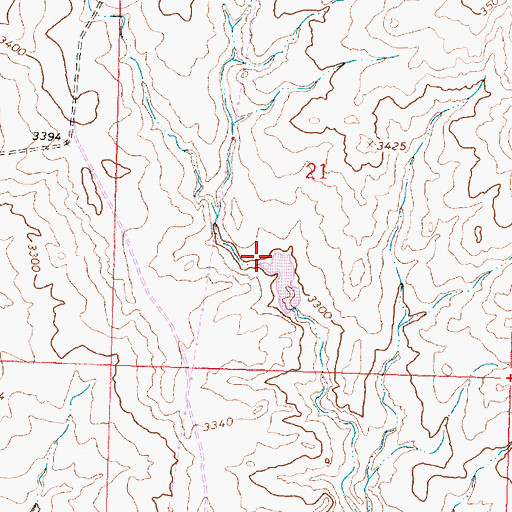 Topographic Map of 71 Ranch Number 2 Dam, MT