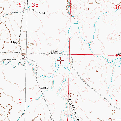 Topographic Map of Beecher Number 1 Dam, MT