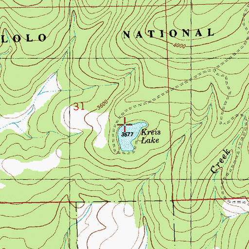 Topographic Map of Spring Creek Reservoir, MT