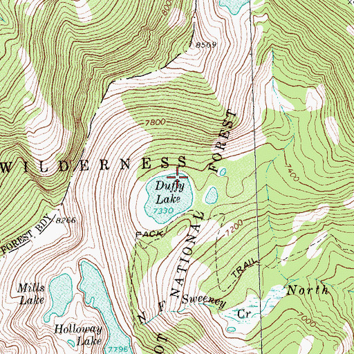 Topographic Map of Duffy Lake Dam, MT
