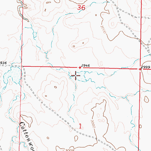 Topographic Map of Beecher Number 3 Dam, MT