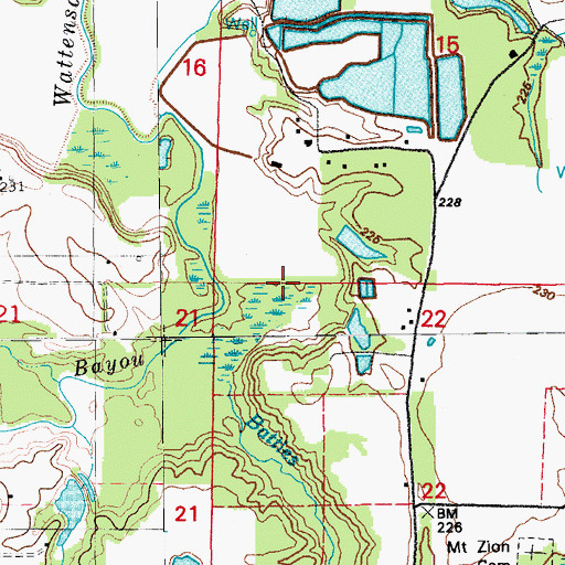 Topographic Map of Arkansas Noname 12 Dam, AR