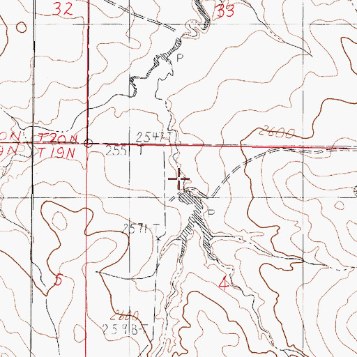 Topographic Map of Groh Stock Dam, MT