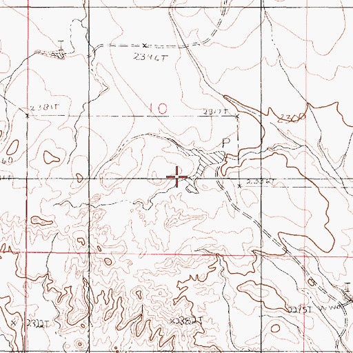 Topographic Map of Taylor Shade Dam, MT