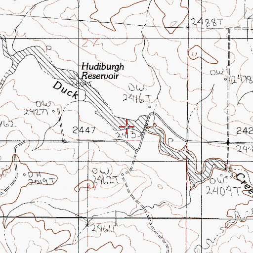 Topographic Map of Hudiburgh Dam, MT