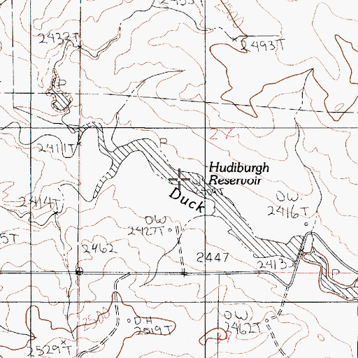 Topographic Map of Hudiburgh Reservoir, MT