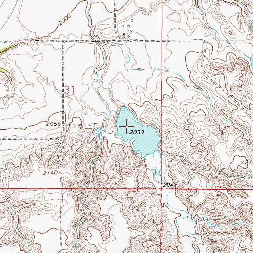 Topographic Map of Balder Reservoir Dam, MT