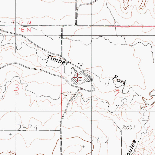 Topographic Map of Jack Downs Reservoir, MT