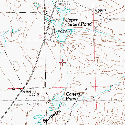 Topographic Map of Upper Carter Pond Dam, MT
