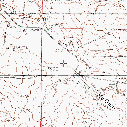 Topographic Map of Dreyer Dam, MT