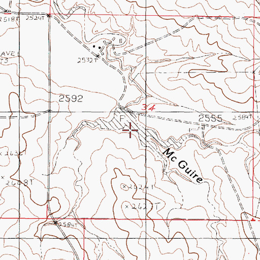 Topographic Map of Dreyer Reservoir, MT