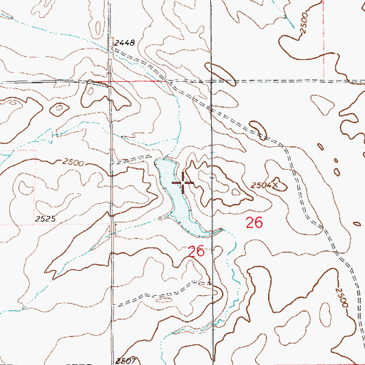 Topographic Map of Prevost Number 2 Dam, MT