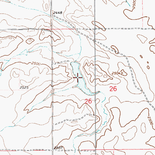 Topographic Map of Prevost Reservoir Number 2, MT