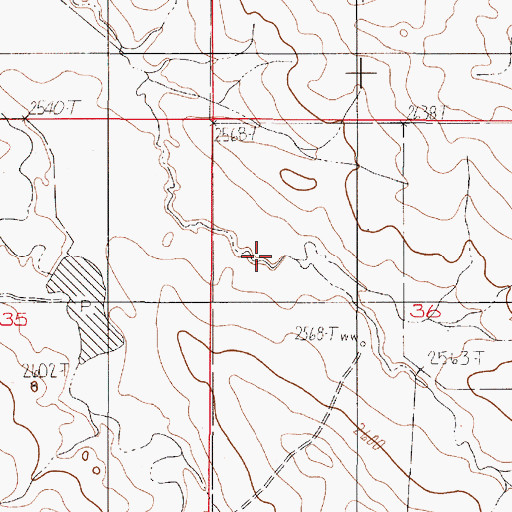 Topographic Map of Jensen Reservoir Dam, MT