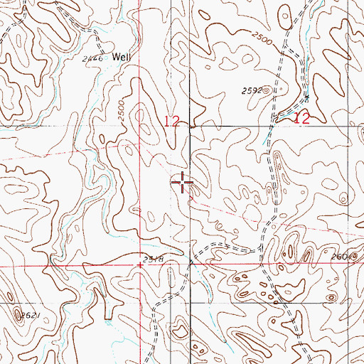 Topographic Map of Vogele Reservoir Dam, MT