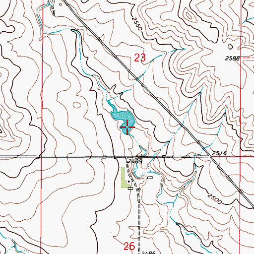 Topographic Map of Chabot Reservoir Dam, MT