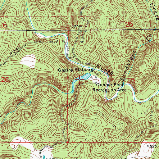 Topographic Map of Gunner Pool Lake, AR