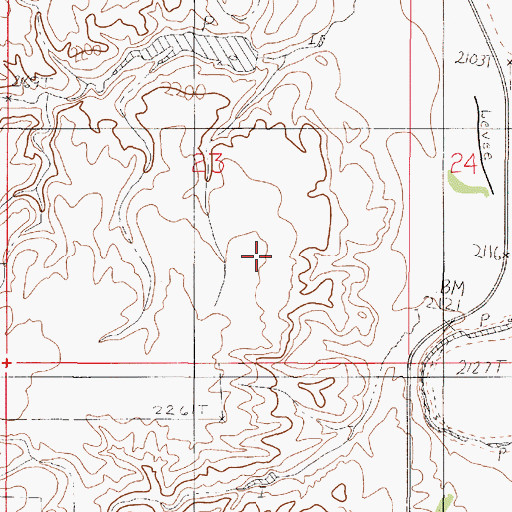Topographic Map of Waters Number 5 Dam, MT