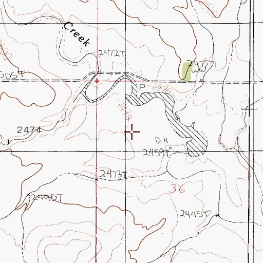 Topographic Map of Wahl Stock Reservoir Dam, MT