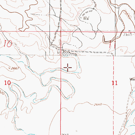 Topographic Map of Jordan Reservoir Number 1 Dam, MT