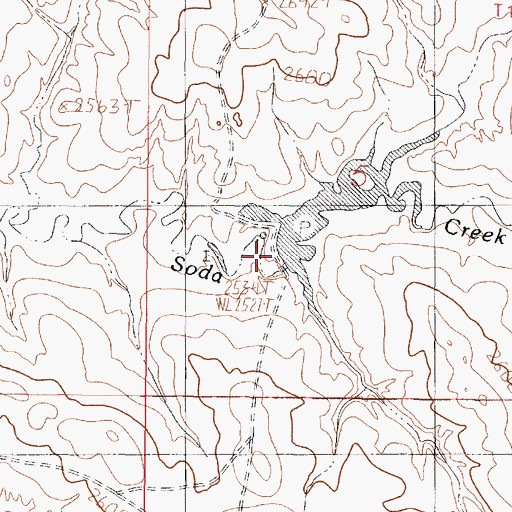 Topographic Map of Hannaland Reservoir Dam, MT
