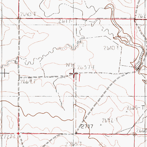 Topographic Map of Essinger Reservoir Dam, MT