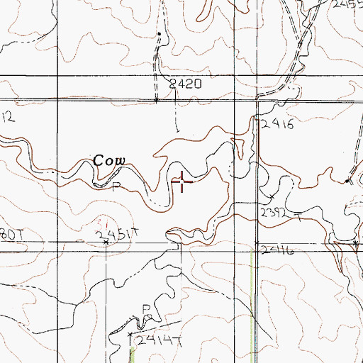 Topographic Map of Vine Reservoir Dam, MT