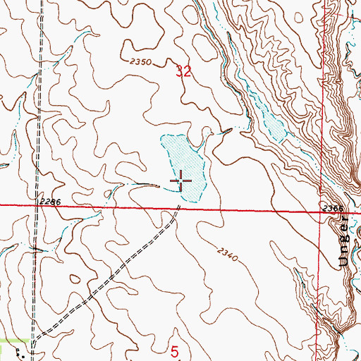 Topographic Map of Wagner Dam, MT