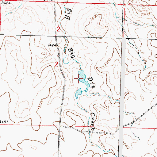 Topographic Map of Robertson Reservoir Dam, MT