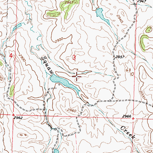 Topographic Map of Pense Reservoir Dam, MT