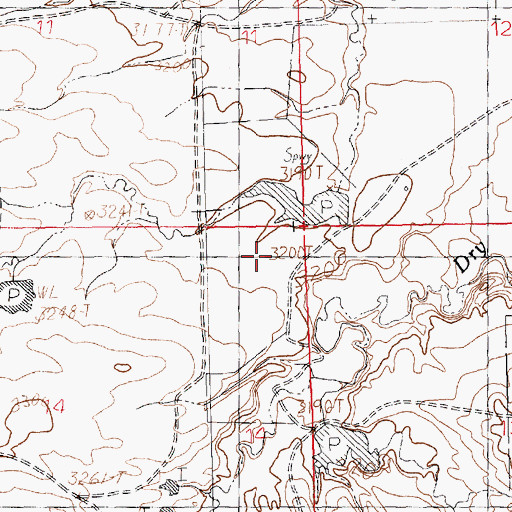 Topographic Map of Hey Joe Reservoir Dam, MT