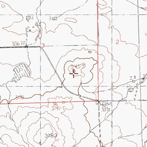 Topographic Map of Havre Reservoir Dam, MT