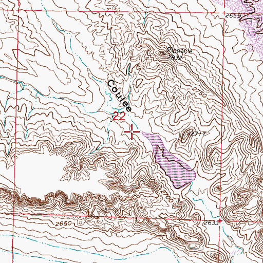Topographic Map of Fred Smith Dam, MT