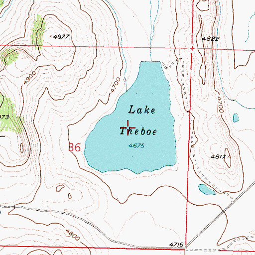 Topographic Map of Lake Theboe, MT