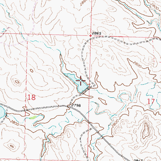 Topographic Map of Hauso Reservoir Dam, MT